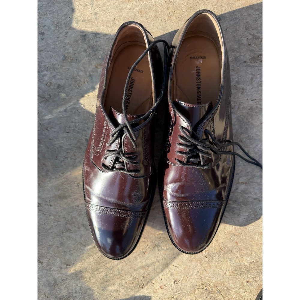 Johnston &‎ Murphy 9.5D Oxblood Cap Toe Leather Dress Shoes